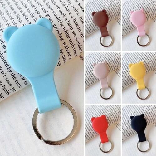 Cute Cat Ears Silicone Protector Cover With Keychain For AirTag 10 Colors Shockproof Silicone Protective Case Shell For Air Tags