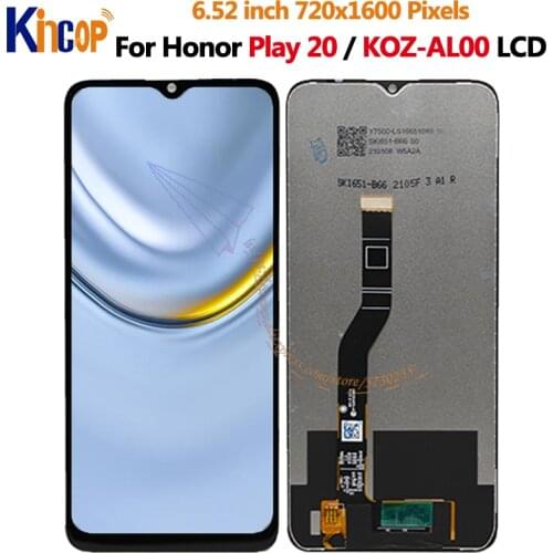 For Huawei Honor Play 20 LCD Display Touch Panel Screen Digitizer with Frame for Honor Play 20 LCD Play20 YAL-L21 LCD KOZ-AL00