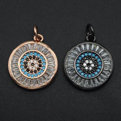 15x22mm 100% CZ Zircon Evil Eye DIY Jewelry Charm Pendant Wholesale Jewelry Bracelet Making Charms