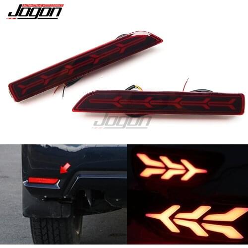 2pcs Dynamic Turn Signal Light LED Tail Rear Bumper Reflector Brakelight Brake Fog Lamp For Nissan Patrol Y62 2020 2021