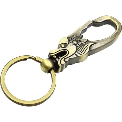Dragon Head Steam Train Pendants Keychain Mens Waist Keychain Creative Spoon Personality DIY Men Jewelry Car Key Chain