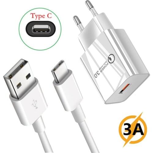 5V 3A Fast Charger USB Adapter Type C Micro charge Phone Cable For Samsung A5 A21S A30S Xiaomi POCO X3 6A Redmi Note 4 7 8 9 Pro