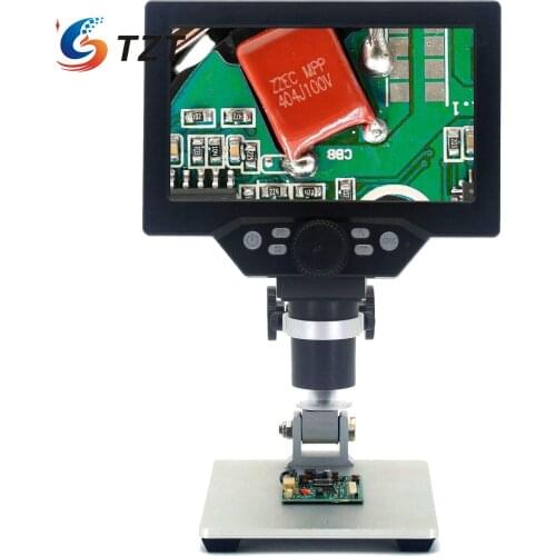 TZT G1200 Continuous Zoom Electronic Digital Microscope 7 inch HD LCD Display Portable Multi-Angle Camera Microscope