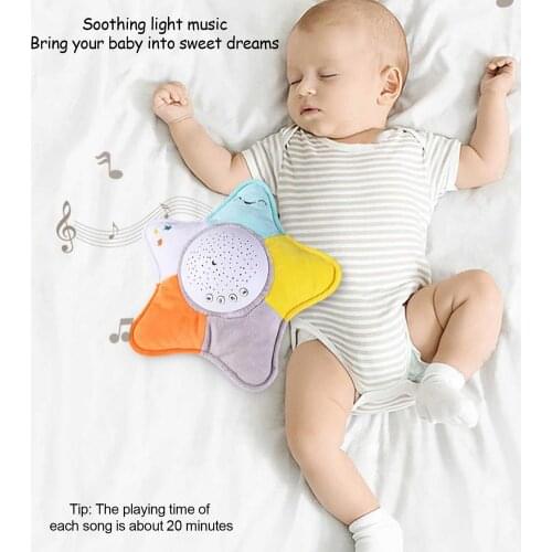 Baby Sound Machine Plush Starfish Projector Night Light Music Soother Assisted Sleep Instrument Machine Toys For Kids
