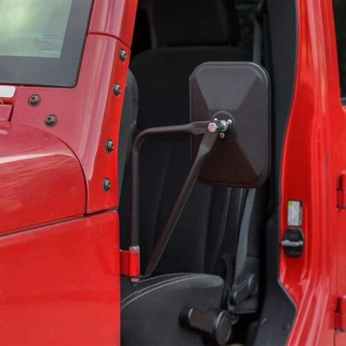 For Jeep Wrangler CJ YJ TJ JK JL Door Hinge Mirrors Rearview Mirror Off-Door Side-View Hinge Mirrors Doorless Rectangular