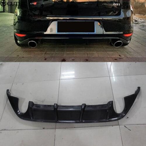 Golf 7 MK7 GTI Bilateral single out carbon fiber rear bumper lip diffuser for VW Golf VII MK7 GTI bumper car body kit 2014UP