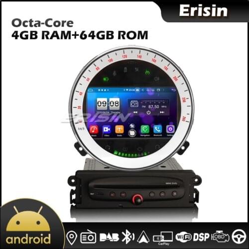 Erisin EU Warehouse 8711 Octa Core 7" 64G Android 10.0 SWC BT GPS CarPlay Android Auto DSP DAB RDS for BMW Mini Cooper