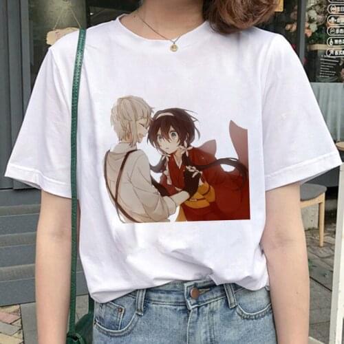 Bungo Stray Dogs Graphic Print T-shirt Women Harajuku Aesthetic White Tops Tshirt Tee 2021 New Summer Fashion Y2k Female T Shirt
