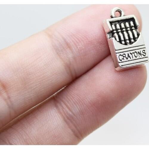 20pcs-- 19x9mm Crayons Charms Art School Charms Antique Silver Tone 16x9mm DIY supplies, Jewelry accessories