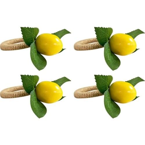 Simulation Lemon Plant Napkin Ring Fruit Meal Buckle Hotel Model Room Napkin Ring Napkin Buckle Party Supplies