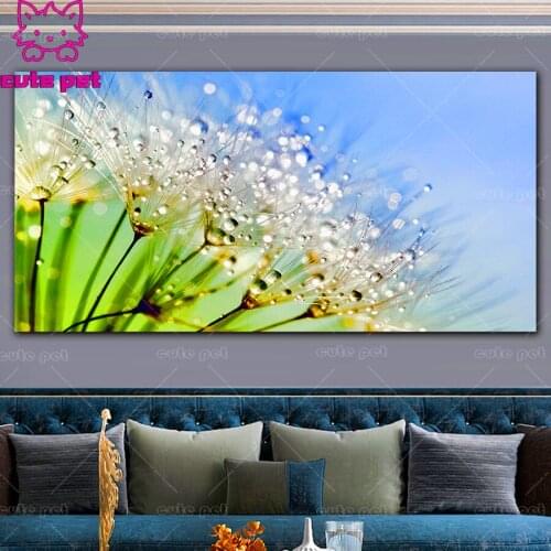 Full Square Round Drill andelion mosaic puzzle Plant Diy Diamond Painting Embroidery Cross Stitch Rhinestone Decor puzzle large