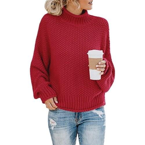 Zuolunouba 2020 Autumn And Winter New Women Turtleneck Sweater Explosion Solid Color Loose Thick Line Casual Ladies Sweater