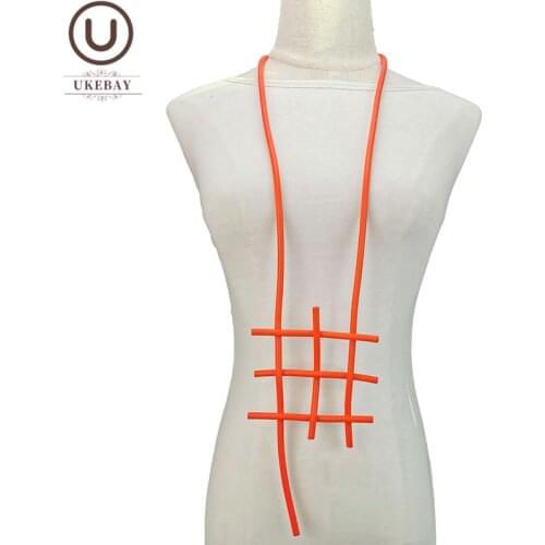 UKEBAY Handmade Pendant Necklaces Female Long Statement Necklace Gothic Rubber Jewelry Accessories Boho Chain For Party Necklace