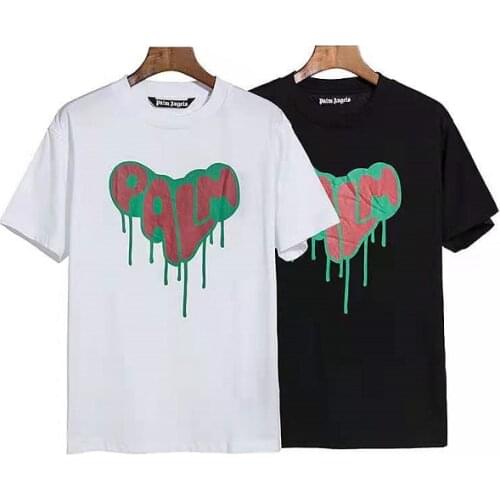 Palm Angels 22SS Letter Logo Men and Women Couple Love Pattern Casual Fashion Round Neck Short Sleeve T-shirt boyfriend gift