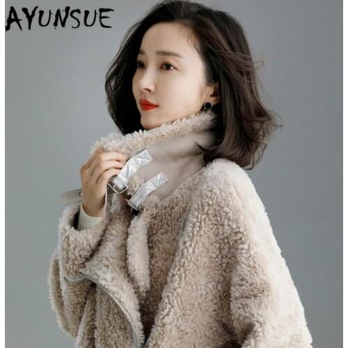 Real Fur Coat Women Winter Coat Women Clothes 2020 Sheep Shearing 100% Wool Jacket Short Parka Real Fur Jacket LMN99023 YY2360