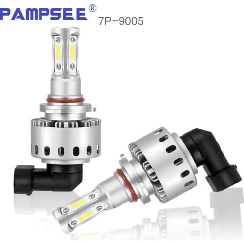 PAMPSEE 7P H4 H7 H11 1Pair LED Car Headlight COB Chips H1 9005 9006 45W Car Styling Auto Led Bulb 12-24V DC 6000LM IP65 6500K