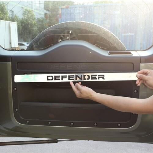 For Land Rover Defender 110 20-21 Stainless steel trunk Anti-kick Panel Guard LOGO Decorative Board Auto Parts