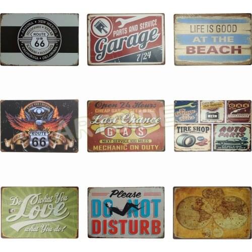 Route 66 Signs, , Gas Oil, Advertising Signs,Miniature Rusty Metal Signs