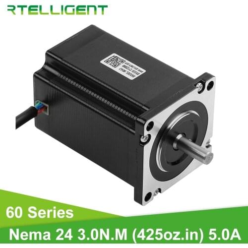Rtelligent Factory Outlet 3D Printer Stepping Motor 4 Lead Nema24 Stepper Motor 60 Motor 60A3 5.0A(425 oz.in) for CNC XYZ Motor