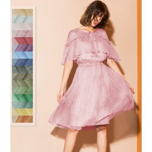 135CM Wide 5MM Wrinkled Solid Color Thin Silk Fabric Good for Summer Dress Skirt Shirt Scarf JH092