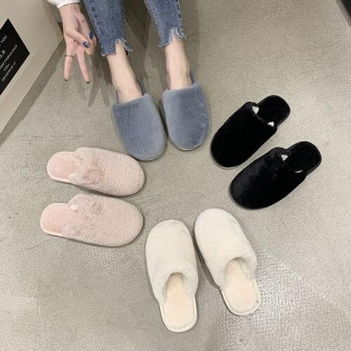 Ladies Mens New Slippers Fall Winter Warm Cotton Slippers Indoor Floor Thick-soled Lovers Home Shoes Soft-soled Non-slip