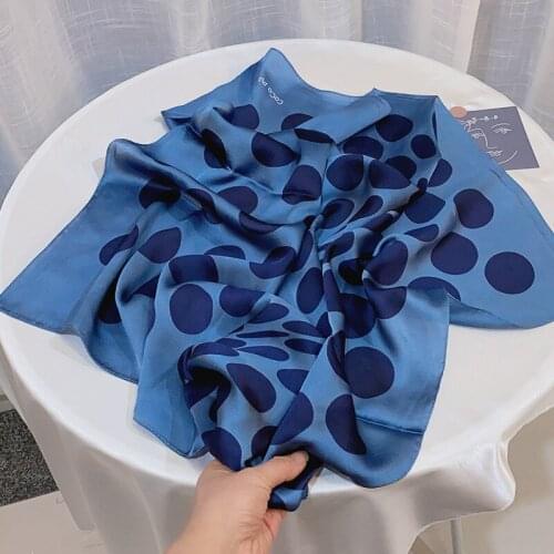 2021 Spring Square Scarf Women Design Silk Feeling Band Foulard Female Office Neckerchief Lady Bandana Square Neck Hair Scarves