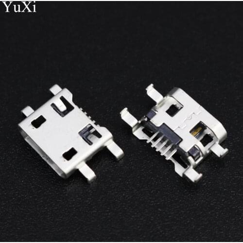 YuXi 100pcs micro 5p usb connector female socket for huawei C8500 C8600 C8813 U8818 U8150 T8300 usb port
