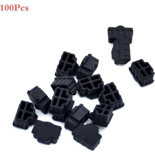 Ethernet Hub Port RJ45 Anti Dust Cover Cap Protector Plug 100Pcs Black-Hot