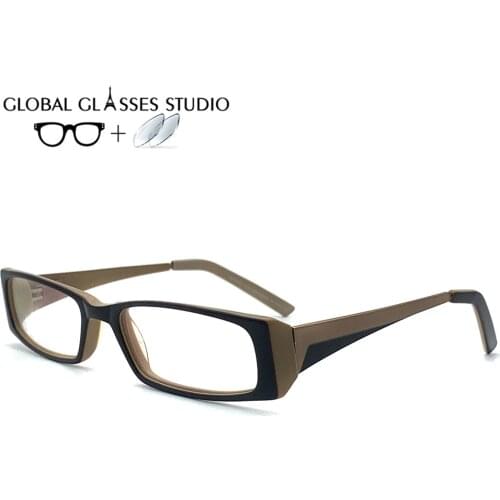 Women Acetate Glasses Frame Eyewear Eyeglasses Reading Myopia Prescription Lens 1.56 Index RS-0122 C10