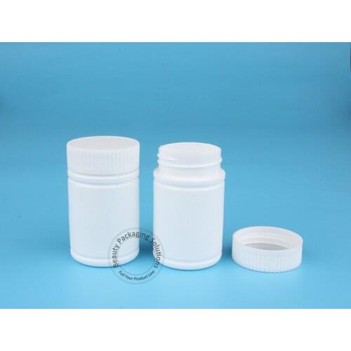 100pcs/Lot Wholesale 80ml Empty Plastic Refillable Bottle White Cap 80g Solid Pot Sample Jar Portable Capsule Vial High Quality