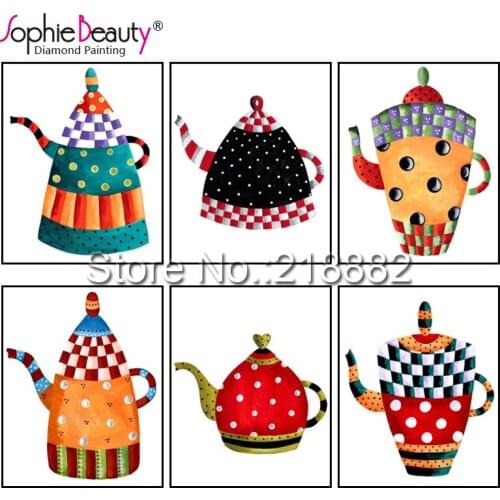 2018 New Diy Diamond Painting Cross Stitch Resin Handcraft Embroidery Beauty Teapot Beaded Needlework Mosaic Craft Art Kit