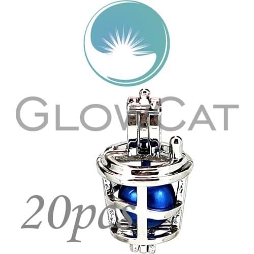20x Coffee Cup Beads Cage Perfume Diffuser Aroma Oyster Pearl Cage Locket Pendant KK933