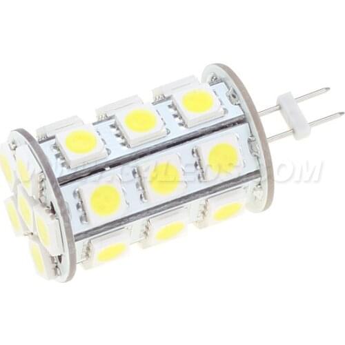 27LED Dimmable G4 Base SMD 5050 Super Bright Up To 540-594LM Bi-pin12VDC 12VAC Ships Automobiles Carts Bulb Lamp 10pcs/lot