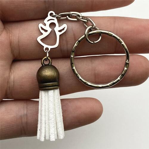 3pcs Lovey angel pendant handmake keychain christmas snowman keyring Gift keychains Bag decoration Key Holder Jewelry Gift