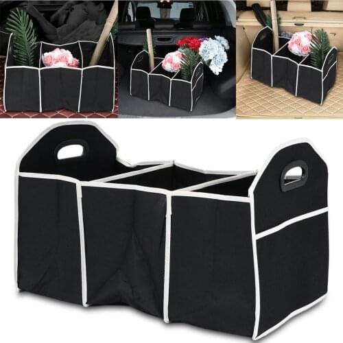 Car Trunk Organizer Folding Sturdy Robust Car Storage Box Car Boot Organiser Shopping Tidy Collapsible Space Saving Storage Box