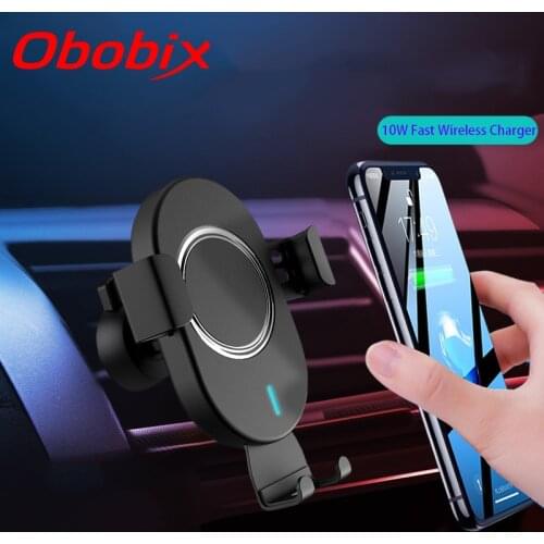 Car Phone Holder Wireless Charger Gravity Auto Lock Holder Stand For Cell Phone in Car 10W Fast Wireless Charge Accessories