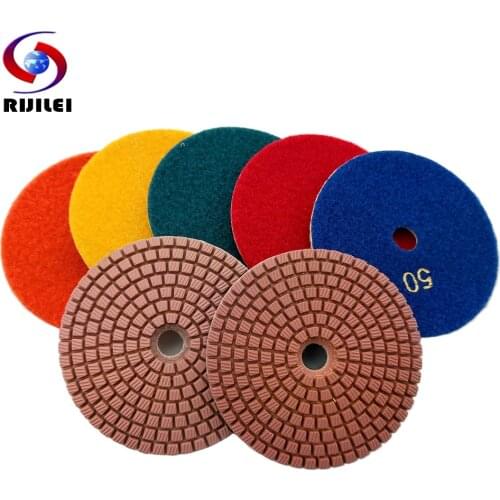 Free Shipping 7 Pcs/Lot 4Inch Wet Diamond Polishing Pad For Granite Marble Concrete Angle Grinder Granite Polishing Tool (WPD26)
