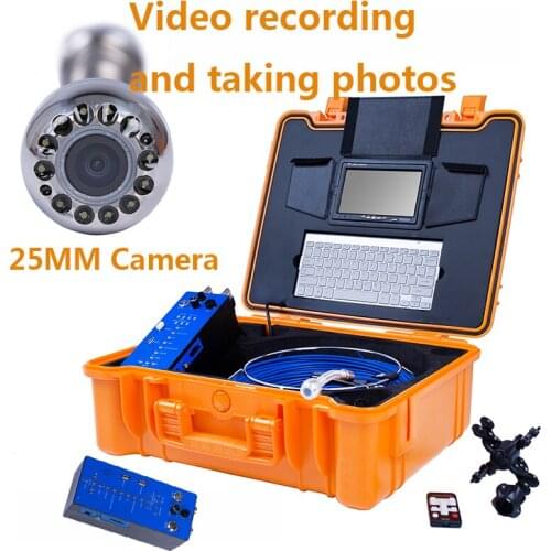 Diameter 25MM HD 1080P Camera Head Pipe Industrial 7Inch Display 20M Sewer Camera Cable 12 LED Adjustable With Keyboard
