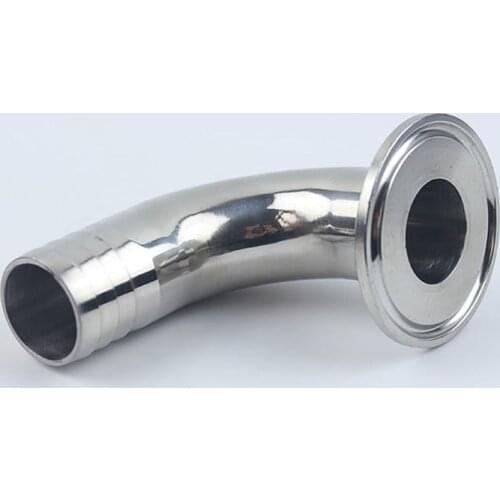 OD 12/19/25/38mm Sanitary Hose Barb Pipe Fitting 1.5" Tri Clamp 50.5MM Ferrule 90 Degree Elbow