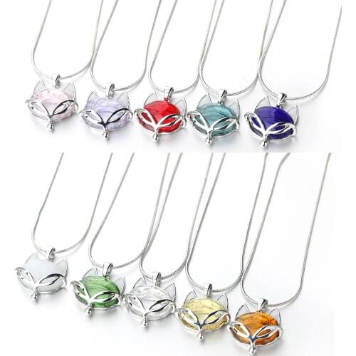 1pcs 40cm Fox Diffuser Perfume Refillable Coloured handmade Essential Oil Aromatherapy Bottle Pendant Necklace pendant necklace