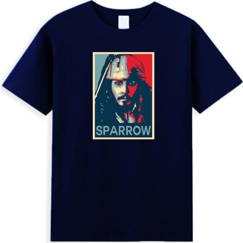 Pirates Of The Caribbean Men T Shirts Captain Jack Sparrow Printed T Shirt Creative Hipster Mens Clothes Summer Male Tops Tee