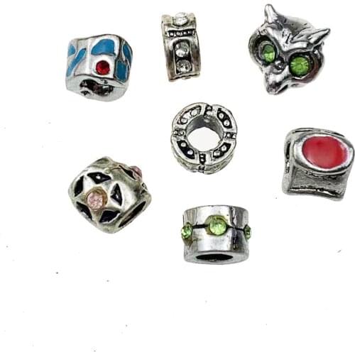 2PCS Silver Plated Crown Elephant Love Heart Beads Fit Pandora Jewelry Making Charm Bracelet DIY Accessories Handmade