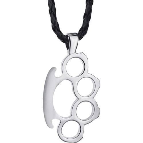Creative Design Cool Punk High Quality Metal Simulation Knuckles Pendant Chain Necklace