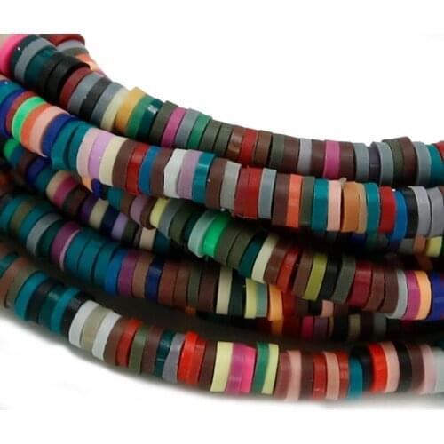 3/4/5/6mm 400pcs Round Polymer Clay Beads Chip Disk Loose Spacer Beads For Jewelry Making Necklace Bracelet DIY Findings