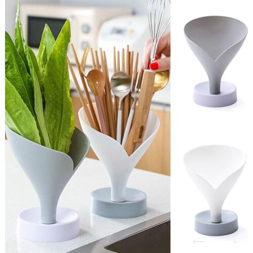 Kitchen Drain Rack Funnel Storage Sink Organizer Chopstick Holder Vegetable Fruit Storage Organizer Household Fruit Basket