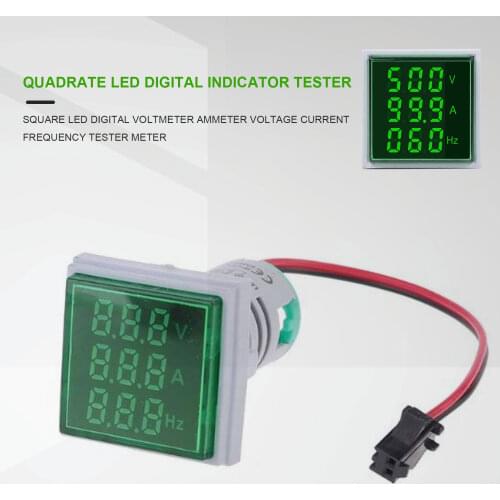 AC 50-500V 0-100A Square LED Digital Voltmeter Ammeter 110V 220V Voltage Current Meter Voltammeter Car Volt Amp Tester Detector