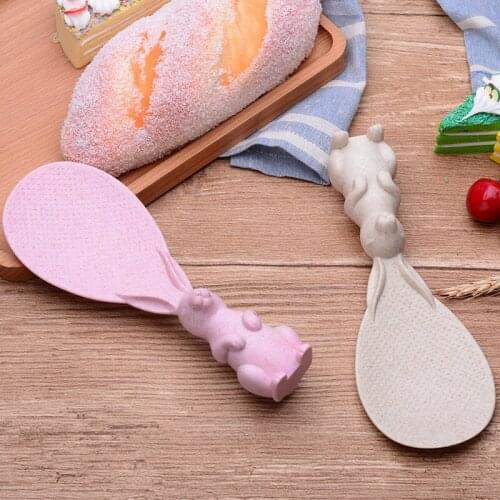 Wheat straw rice spoon Cute bunny Non-stick rice spatula Domestic high temperature resistant environmental protection spatula sp