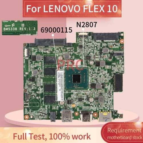 69000115 For LENOVO FLEX 10 N2807 4GB Notebook Mainboard BM5338 REV.1.3 DDR3 Laptop motherboard