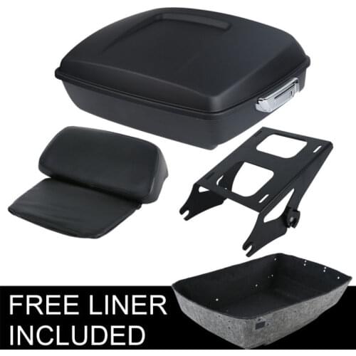 Motorcycle Chopped Tour Pack Trunk Backrest Mounting Rack For Harley Touring Electra Road King Street Glide 2014-Up Matte Black