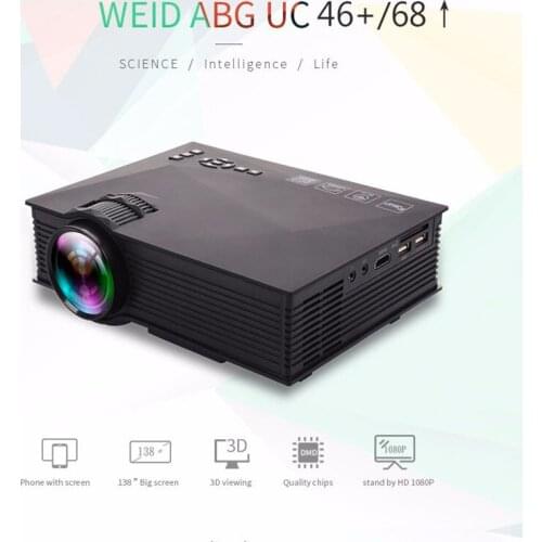 US/EU/UK UC68 Multimedia Home Theatre Portable Beamer 1800 Lumens Led Projector With HD 1920x1080P Support Miracast Airplay